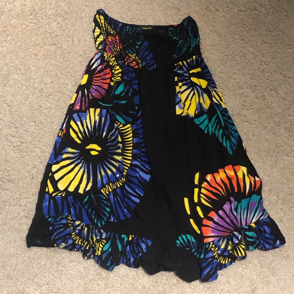 Double Zero 00/XS Strapless Bandeau Black Dress